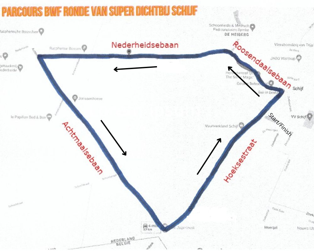 parcours BWF ronde van Super Dichtbij Schijf